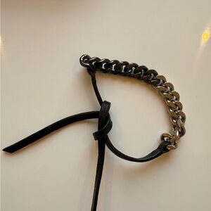 Saint Laurent Black and Silver Chain Bracelet